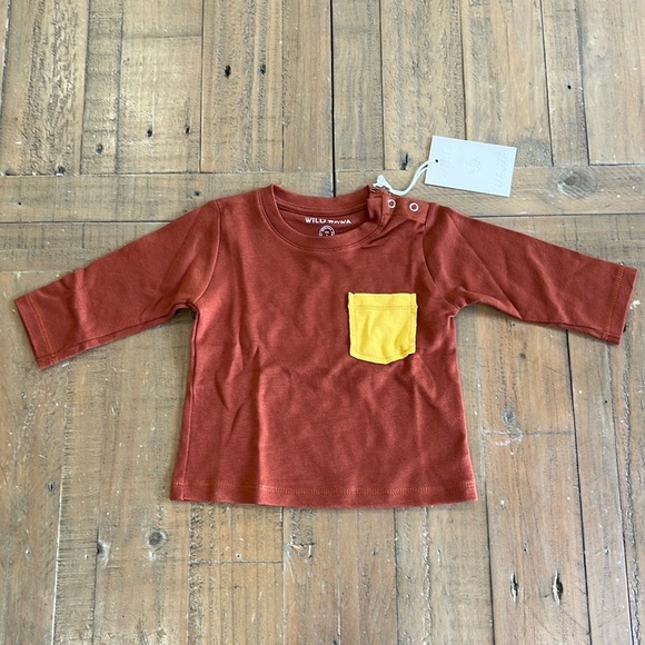 Wild Wawa rust long sleeve pocket tee nwt - Picture 1 of 5